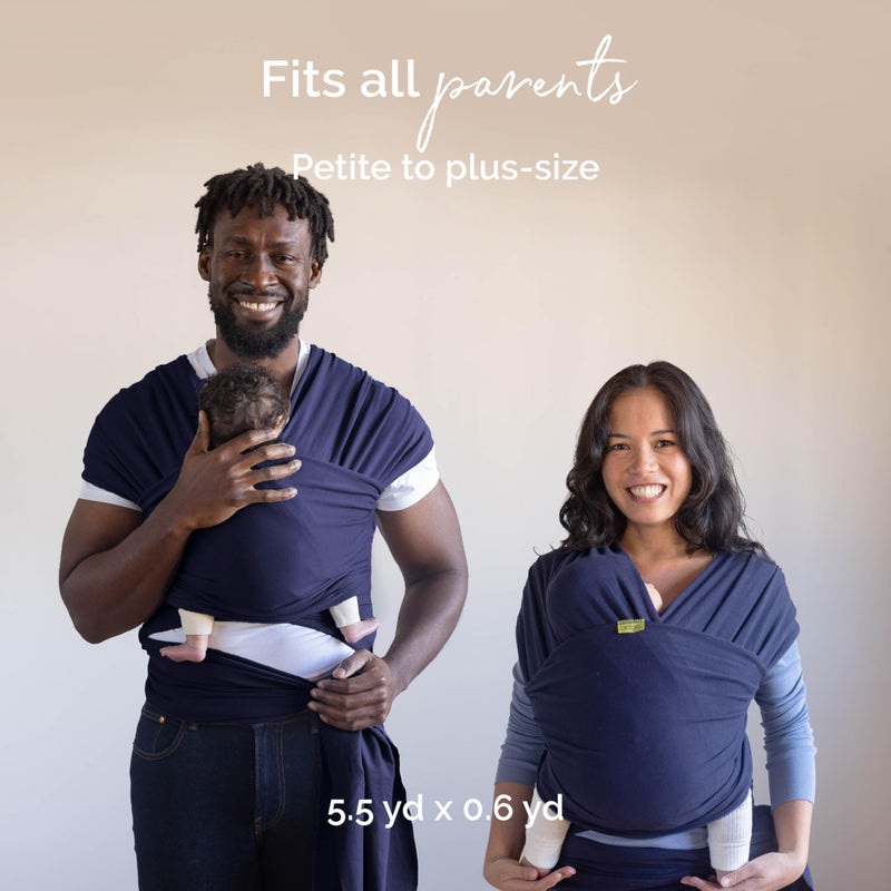 Boba Baby Wrap Carrier - Original Baby Carrier Wrap  Baby Sling for Newborns - Baby Wearing Essentials - Newborn Wrap Swaddle Holder  Newborn to Toddler Infant Baby Sling  7-35 lbs (Navy Blue) - Image 5